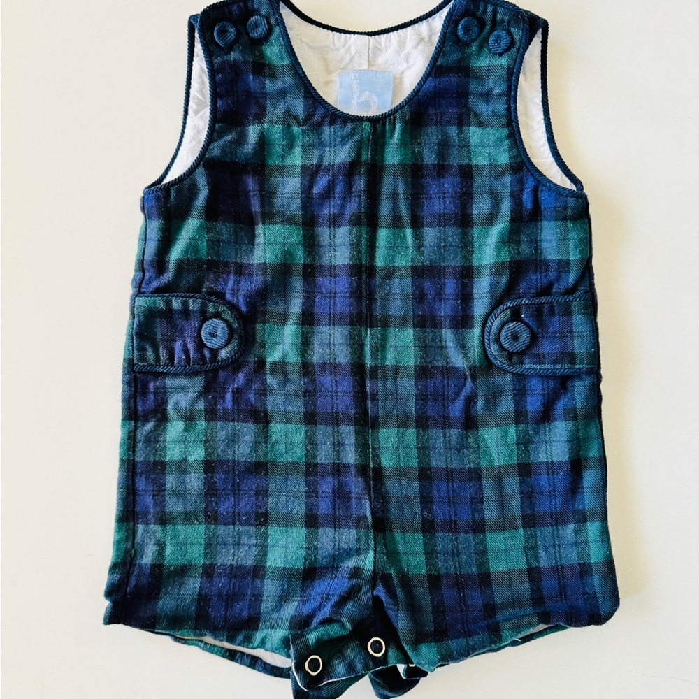 Bella Bliss black watch plaid Jon Jon- worn once! Size 3M